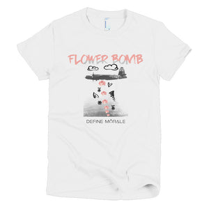 Flower Bomb (White) - Short Sleeve Women T-Shirt