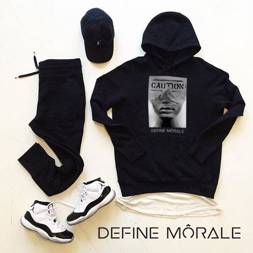 Proceed With Caution - (Black) Unisex Hoodie