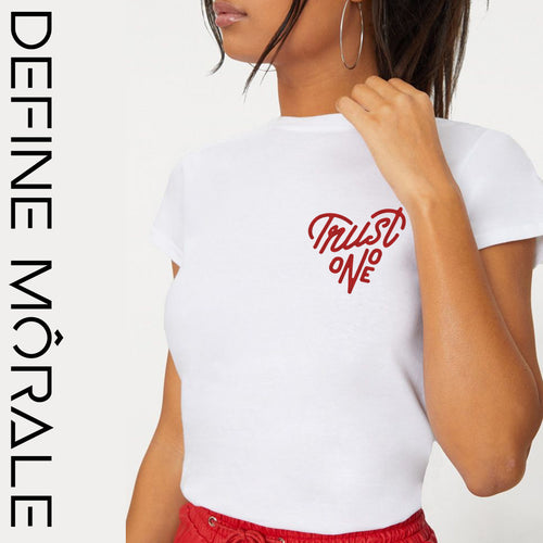 Trust No One - (Red Heart) Short sleeve women's t-shirt