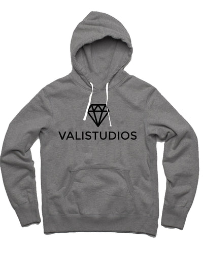 VALISTUDIOS - BLACK LETTERS GREY HOODIE