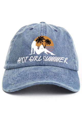 Hot Girl Summer - (Denim) Vintage Cotton Twill Cap