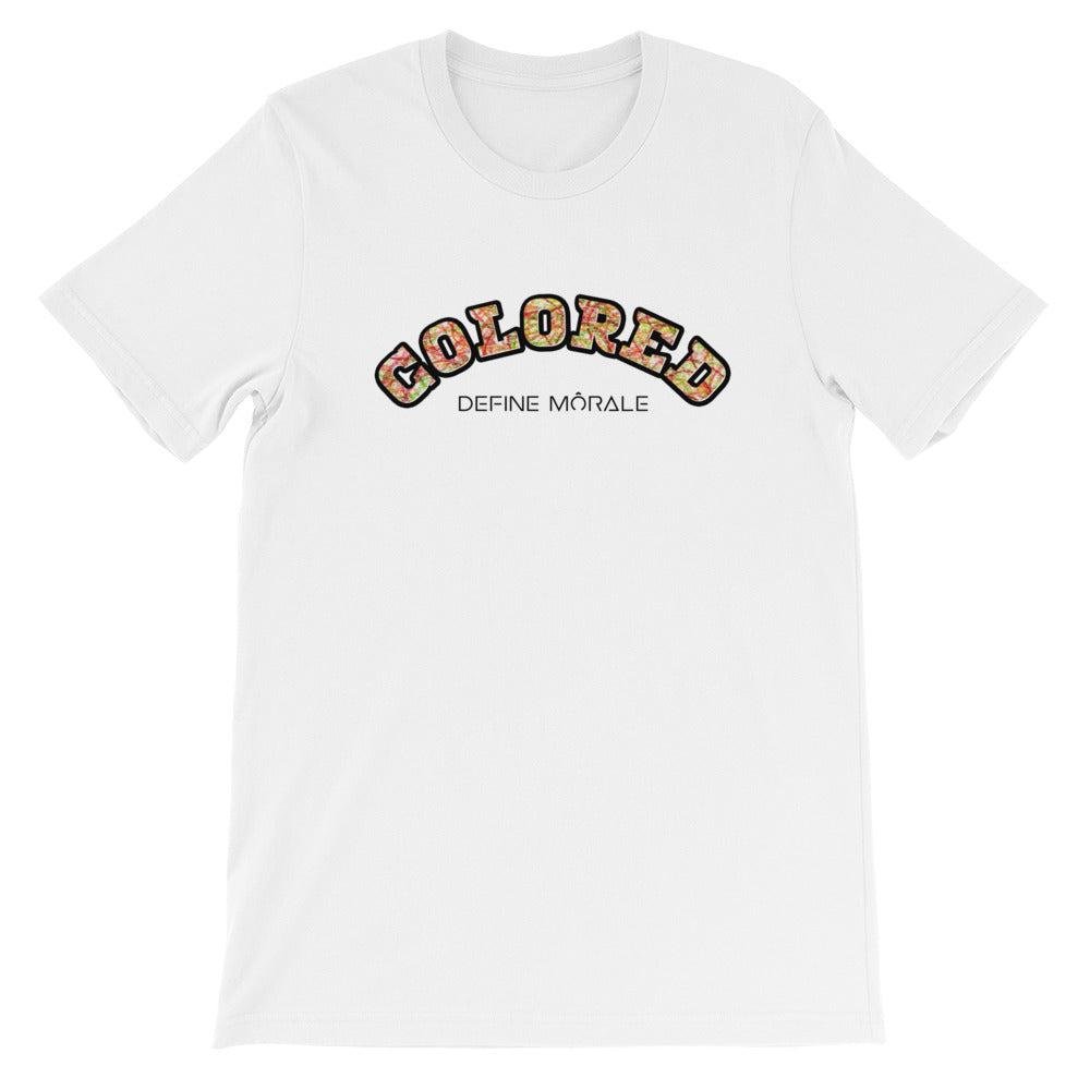Colored Scribble - (White) Unisex Short Sleeve T-Shirt