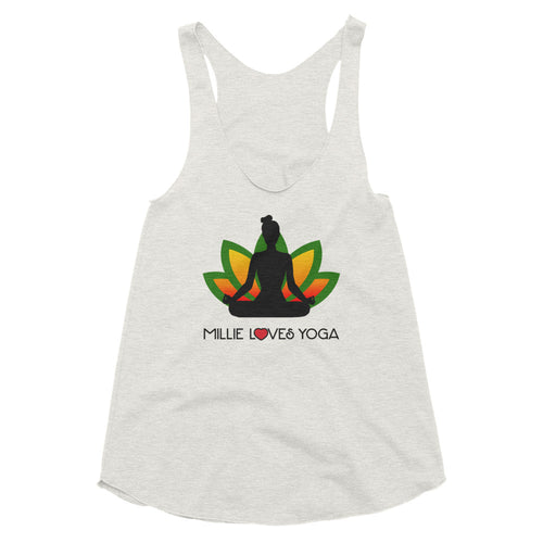 Millie Loves Yoga - Women's Tri-Blend Racerback Tank