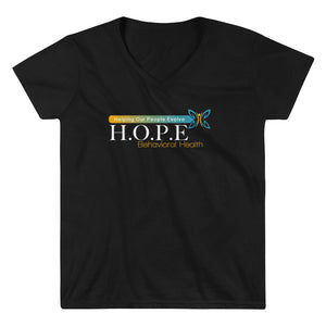 HOPE - (Black) Women's Casual V-Neck Shirt