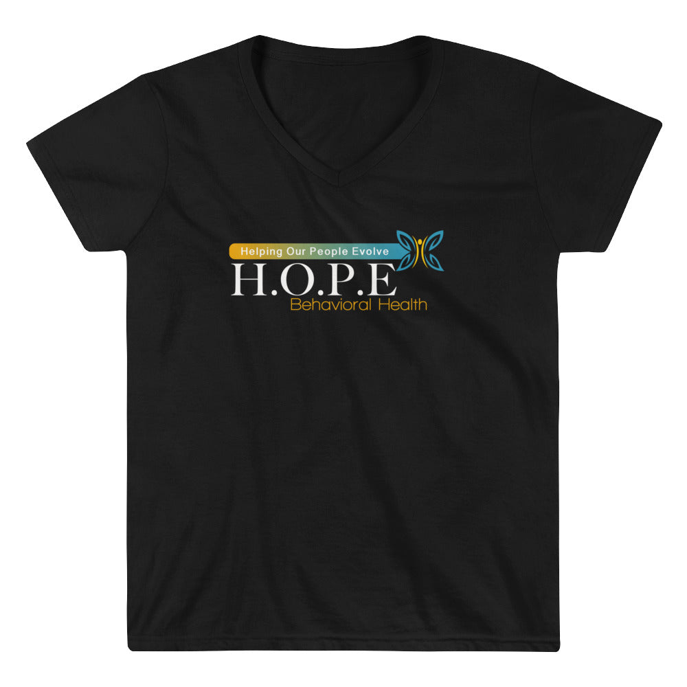 HOPE - (Black) Women's Casual V-Neck Shirt