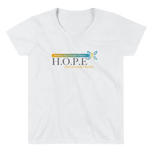 HOPE - (White) Women's Casual V-Neck Shirt