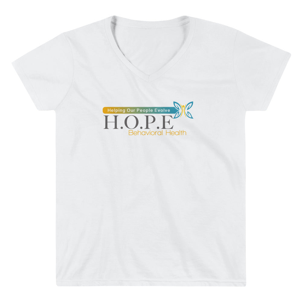 HOPE - (White) Women's Casual V-Neck Shirt