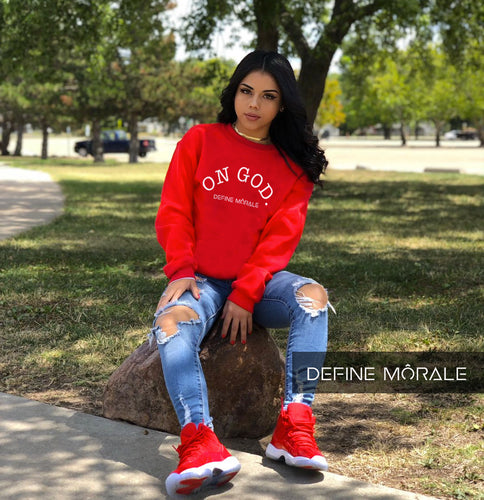 On God - (Red) Unisex Sweatshirt