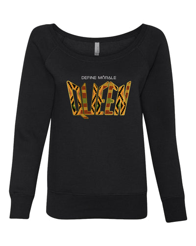 Nubian Queen - Women's Sponge Fleece Off The Shoulder Sweatshirt