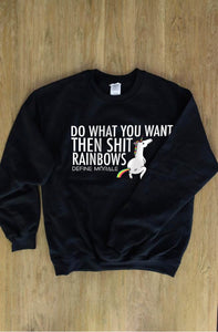 Unicorns and Rainbows - (Black) Unisex Sweatshirt